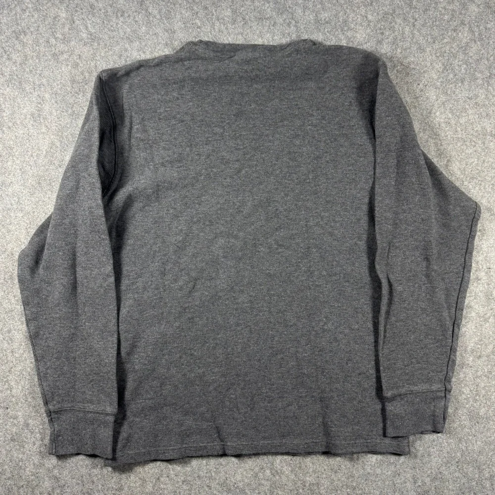 Polo‎ Ralph Lauren Mens Grey Waffle Knit Sleepwear Long Sleeve Shirt L Thermal